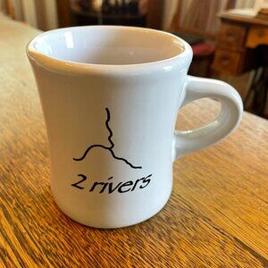 2 Rivers Thick White Coffee Cup Mug by M Ware*